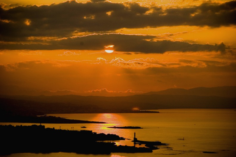 Sunset view from Loucerna Art Hotel